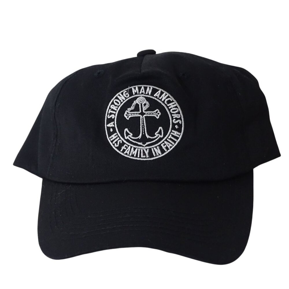 Faith Inspirational Embroidered Black Strap Back Baseball Cap Men One Size
